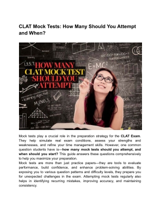 CLAT Mock Tests_ How Many Should You Attempt and When