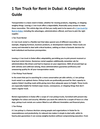 Transportation is a basic need in Dubai