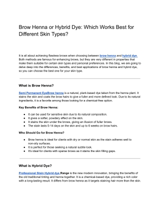 Vegan Cruelty Free Brow & Lash Tinting Kit, Hybrid Brow Stain Major Difference