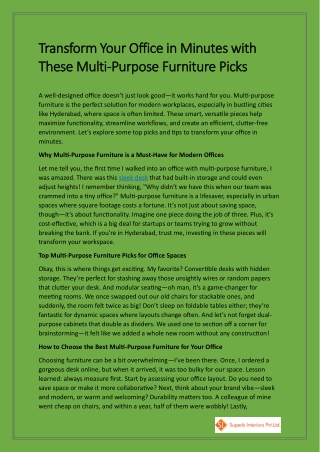 Transform Your Office in Minutes with These Multi