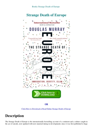 Books Strange Death of Europe