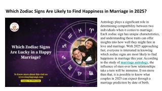 Which Zodiac Signs Are Likely to Find Happiness in Marriage in 2025_