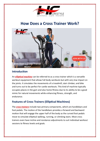 How Does a Cross Trainer Work?