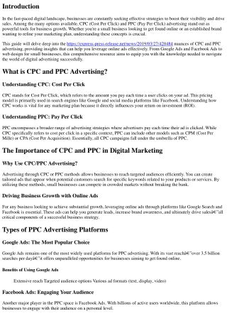 “The Complete Guide to Understanding CPC and PPC Advertising”