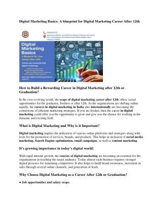 Digital Marketing Basics