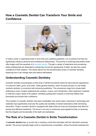 How a Cosmetic Dentist Can Transform Your Smile and Confidence