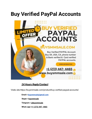 Best 12 Reliable Provider to Buy Verified PayPal Accounts