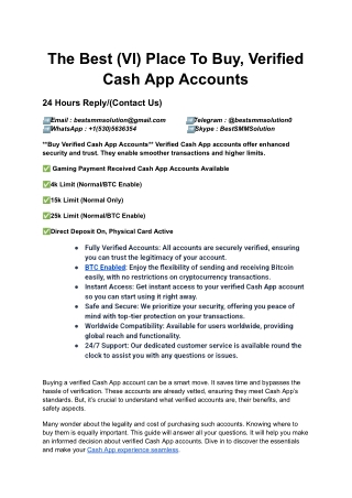 The Best (VI) Place To Buy, Verified Cash App Accounts