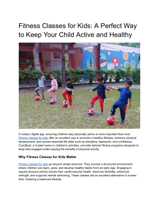 Fitness Classes for Kids