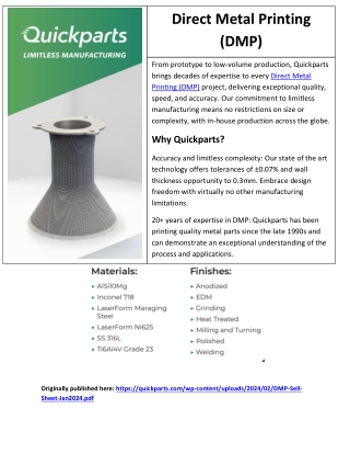 Direct Metal Printing (DMP)