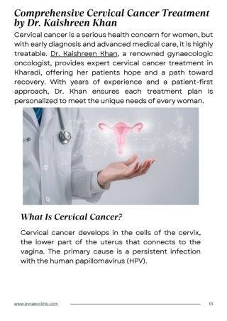 Comprehensive Cervical Cancer Treatment by Dr. Kaishreen Khan.