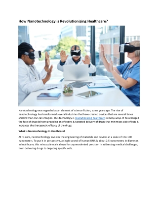 How Nanotechnology is Revolutionizing Healthcare