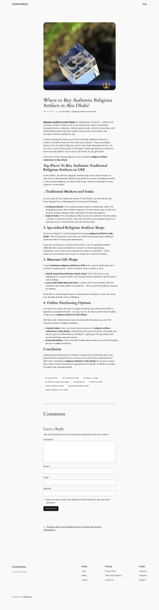 Where to Buy Authentic Religious Artifacts in Abu Dhabi