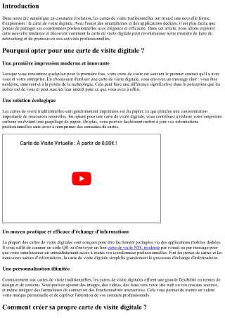 L'ère de la carte de visite digitale est arrivée !