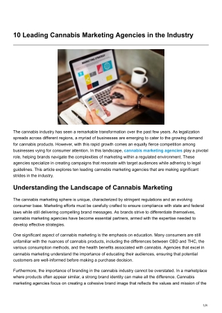 10 Leading Cannabis Marketing Agencies in the Industry