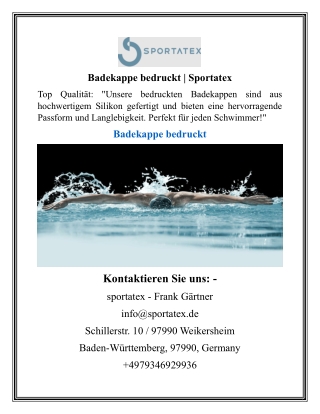 Badekappe bedruckt  Sportatex