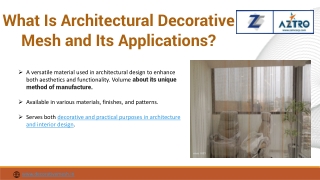 What Is Architectural Decorative Mesh and Its Applications