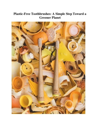 Plastic-Free Toothbrushes A Simple Step Toward a Greener Planet