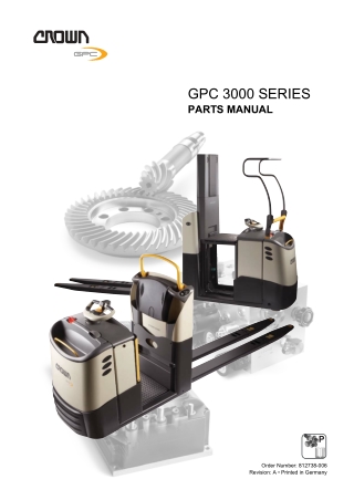 Crown GPC3000 Series Lift Truck Parts Catalogue Manual Instant Download