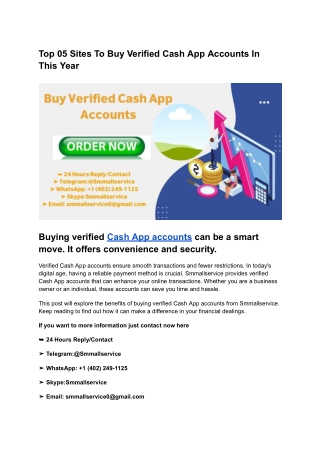 Top 05 Sites To Buy Verified Cash App Accounts In This Year
