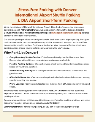 denver airport parking