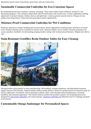 Flame-Retardant Resin Patio Umbrellas