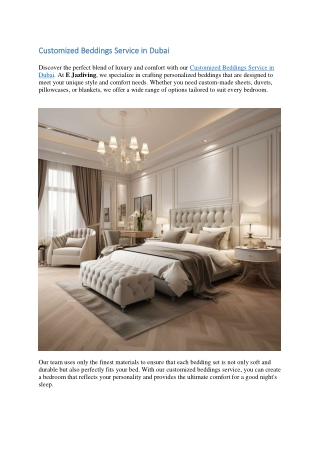 Customized Beddings Service in Dubai