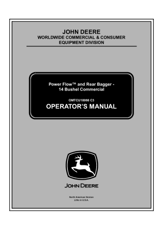 John Deere 14 Bushel Commercial Power Flow™ and Rear Bagger Operator’s Manual Instant Download (Publication No.18066)