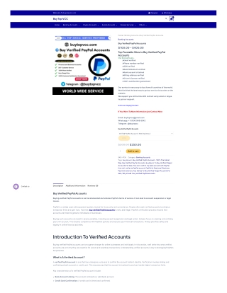 Buy verified PayPal accounts- 99.99% verified & fast delivery