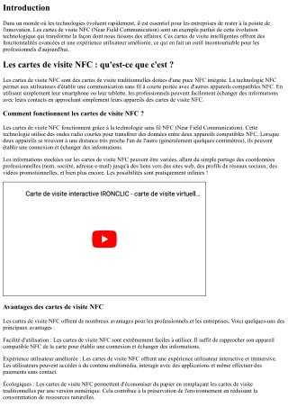Les cartes de visite NFC : une révolution dans le monde des affaires