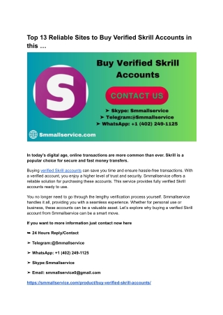 Top 13 Reliable Sites to Buy Verified Skrill Accounts in this …