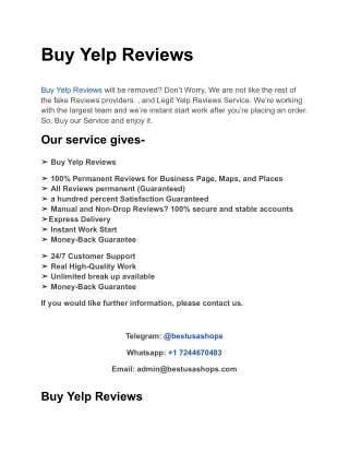 Buy Yelp Reviews