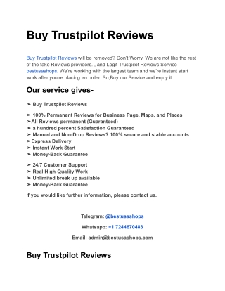 Buy Trustpilot Reviews