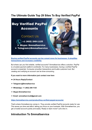 The Ultimate Guide Top 29 Sites To Buy Verified PayPal