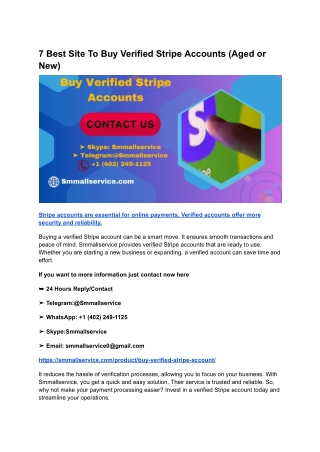 7 Best Site To Buy Verified Stripe Accounts (Aged or New)