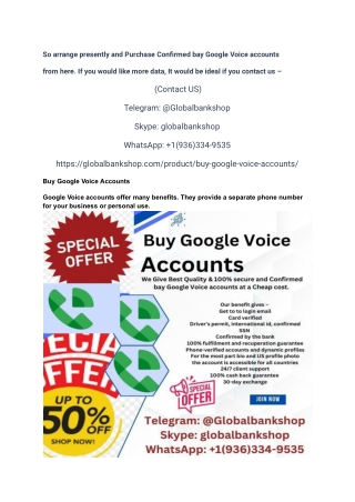 Buy Google Voice Accounts usa uk