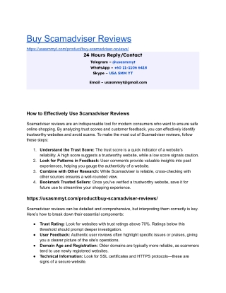 Buy Scamadviser Reviews