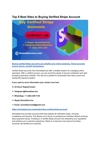 Top 8 Best Sites to Buying Verified Stripe Account