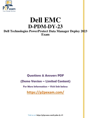 Dell Technologies D-PDM-DY-23 Q&A with Simple PDF Guide