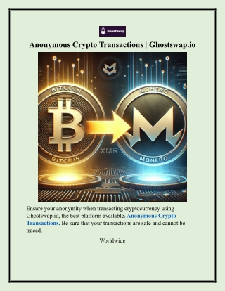 Anonymous Crypto Transactions Ghostswap.io
