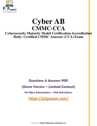 Cybersecurity Maturity Model CMMC-CCA Q&A with Simple PDF Guide