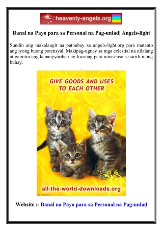 Banal na Payo para sa Personal na Pag-unlad  Angels-light