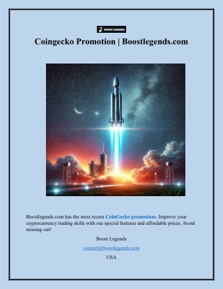 Coingecko Promotion  Boostlegends.com