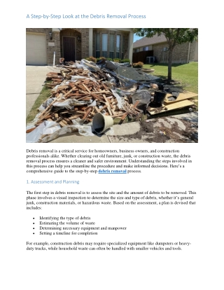 A Step-by-Step Look at the Debris Removal Process