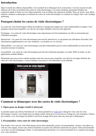 Cartes de Visite Électroniques: Comment se Démarquer?