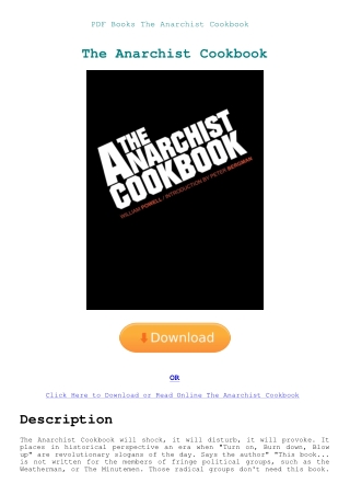 PDF Books The Anarchist Cookbook