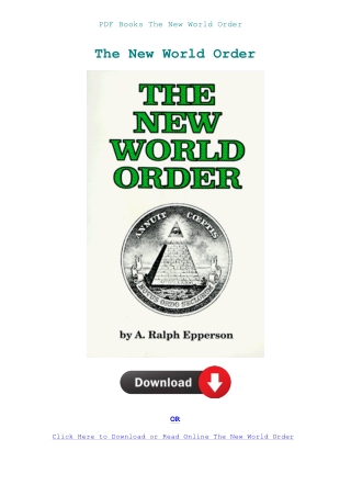PDF Books The New World Order