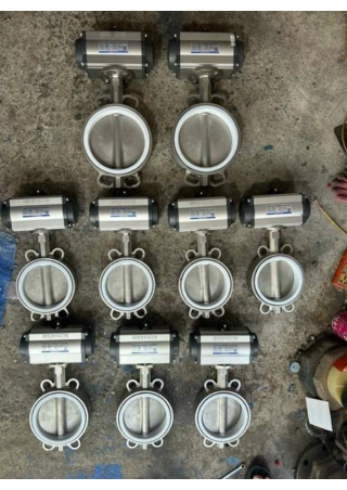 Van bướm inox  điều khiển khí nén - vanbuomhanoi