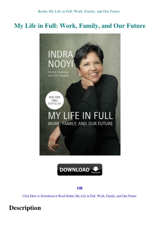 Books My Life in Full Work  Family  and Our Future