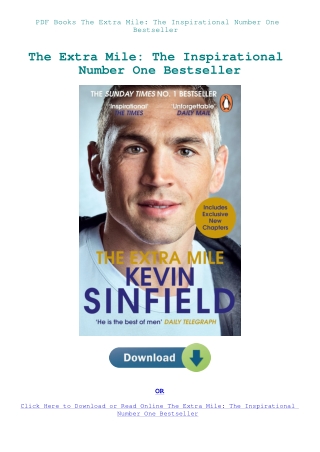 PDF Books The Extra Mile The Inspirational Number One Bestseller